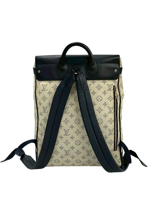 Louis Vuitton Monogram Savanna Steamer Leather Backpack Navy White main image 4